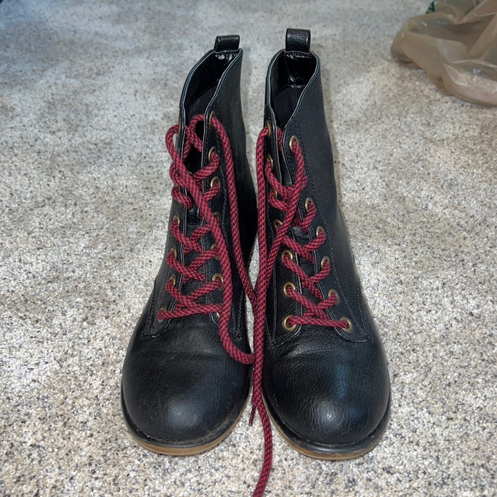 Black lace up boots